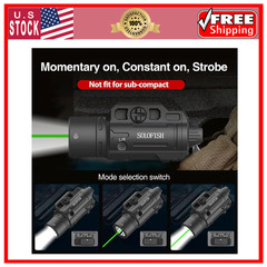 1500Lm Slidable Pistol Light and Green Beam Combo with Strobe/Momentary, Recharg