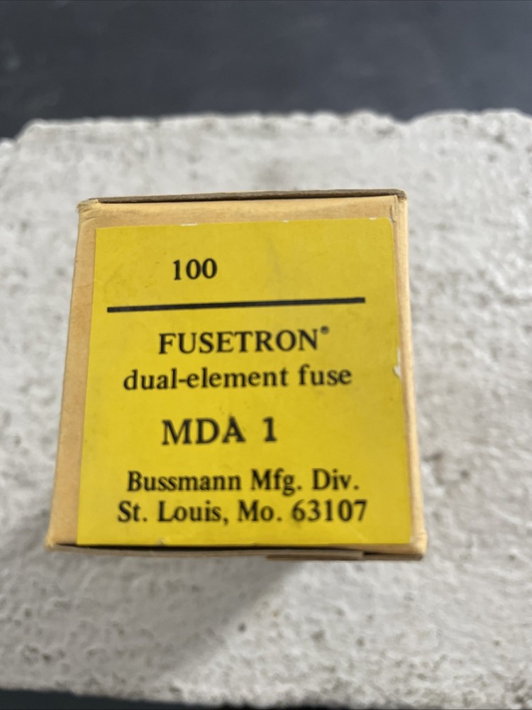 BUSSMANN MDA-1 Amp Time Delay Ceramic Tube Fuse 250V Ul Listed (Pack of 100)