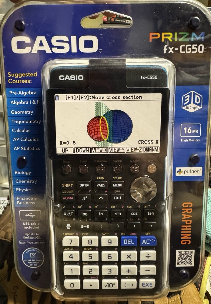 Casio Prizm FX-CG50 Color Graphing Calculator w/3D Graph -black/ New