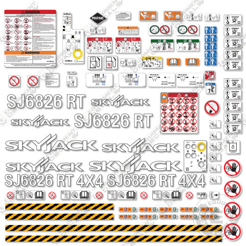 Fits SkyJack SJ6826RT Decal Kit Scissor Lift – 7 YEAR OUTDOOR 3M VINYL!