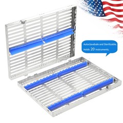 10 DENTAL SURGICAL AUTOCLAVE STERILIZATION CASSETTE BOX FOR 20 INSTRUMENTS
