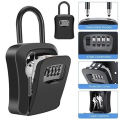 Key Lock Box for Outside-Combination Lockbox for House Key-Portable/Wall Mounted