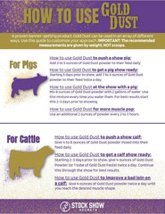 Gold Dust Power Fluid for Show Livestock | Fill, Muscle & Bloom (8oz Packet)