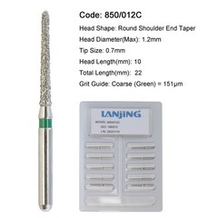 Dental Diamond Burs FG Round Shoulder End Taper High Speed Coarse Medium Fine