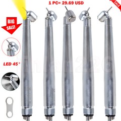 LED Dental Surgical Handpiece 45° Angle 4 Hole Midwest Rear Exhaust Impact Air