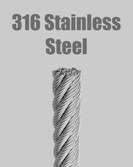 500FT 3/16″ Premium T316 Braided Stainless Steel Deck Cable, 7×7 Construction