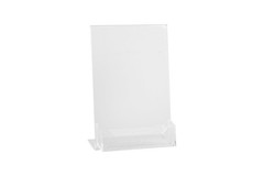 Dazzling Displays 6-Pack Acrylic 4×6 Slanted Sign Holders with Business Clear