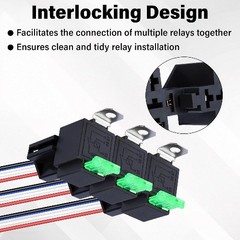 3 PCS 4-Pin 12V Fuse Relay Switch Harness Set, 12V Relay with Harness, 30A SPST