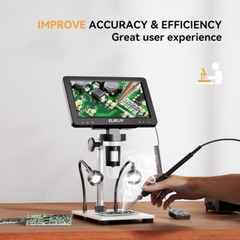 Elikliv 1200X Digital Microscope HD Camera 7″ LCD 1080p Coin Magnifier w/ Light