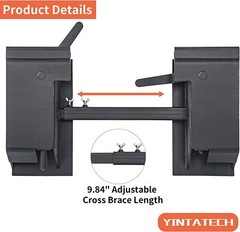 Quick Tach Conversion Adapter Attach W/ Adjustable Cross Brace Skid Steer 4000lb