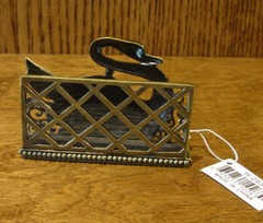 Welforth Pewter Business Card Holder #H263 SWAN, NEW/Box From Retail Store
