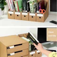 Foldable Desk File Holder Organizer Sturdy Cardboard Magazine Storage Box Docume