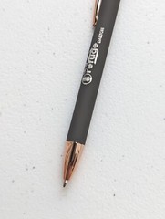 10ct Lot Misprint Metal Retractable Soft Touch Stylus Pens: SLATE GREY+ROSE GOLD