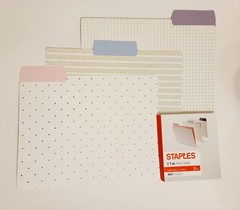 Staples Heavyweight Gold Foil Fashion 3-Tab File Folders, Set of 9, Style #51785