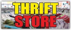 THIFT STORE Advertising Banner Vinyl Mesh Sign Resale Shop Clothes Furniture