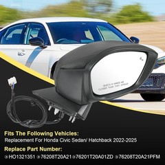 Door Mirror Right Passenger Side Replacement for Honda Civic Sedan Hatchback 202
