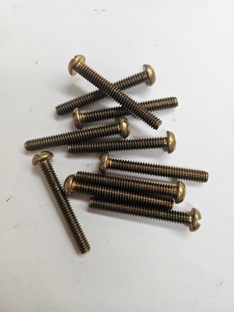 (10pc Pack) 1/4-20 x 2″ SOLID BRASS Machine Screw Round Head Slotted NEW
