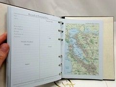 Address Book Leather Cover 6 Ring Binder Graphic Image Dark Brown