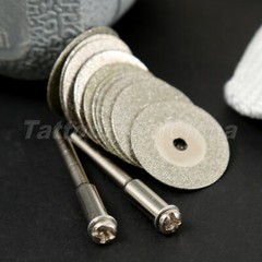 10x 20mm Mini Diamond Tipped Cut Off Disc Wheel for Rotary Tool Stone Cutting