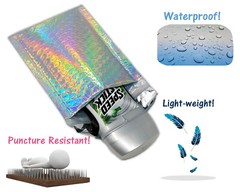 4X8 Metallic Bubble Mailers,Teal, Holographic Padded Shipping Mailing Envelopes