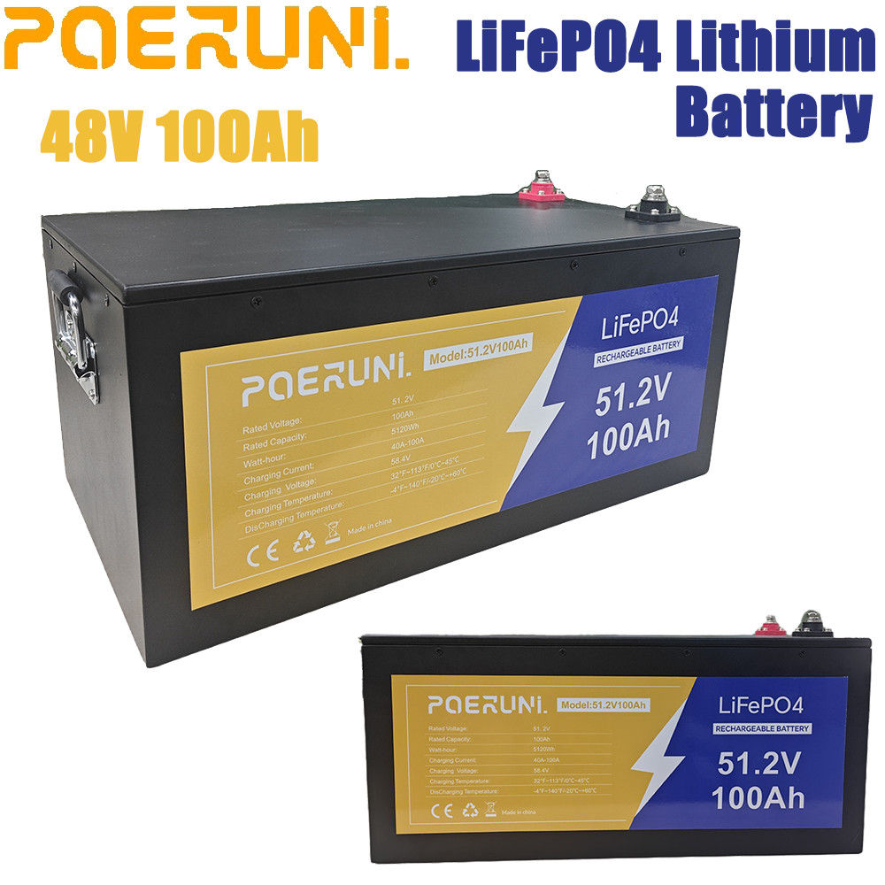48V 100Ah LiFePO4 Lithium Golf Cart Battery with BMS Protection for Motor RV
