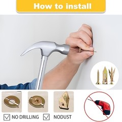 104pcs/52sets of heavy-duty self-tapping screws and anchors forhome installation