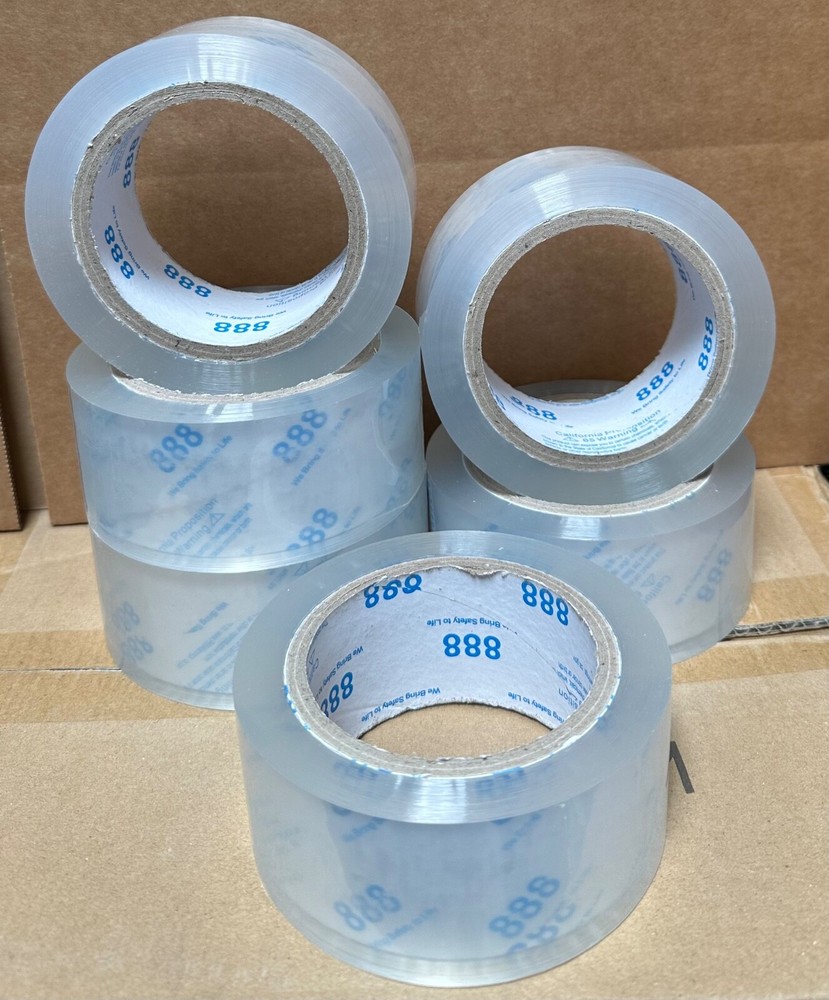 6 Rolls Clear Packing Tape – 110 Yards per Roll – 2″ Wide x 2.0 mil Thick