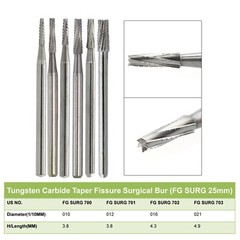 Wave Dental Carbide Burs High Speed Friction Grip 19mm Surgical FGOS FG 25mm