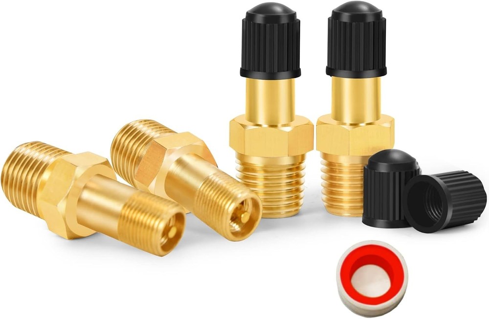 GODESON 1/8″NPT Tank Valve, Anti-Corrosion Brass Schrader Valve with 1/8″Male