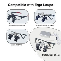 Dental LED Headlight 5W Adjustable Spotlight Ergo Loupe Clip On Battery 3500mAh