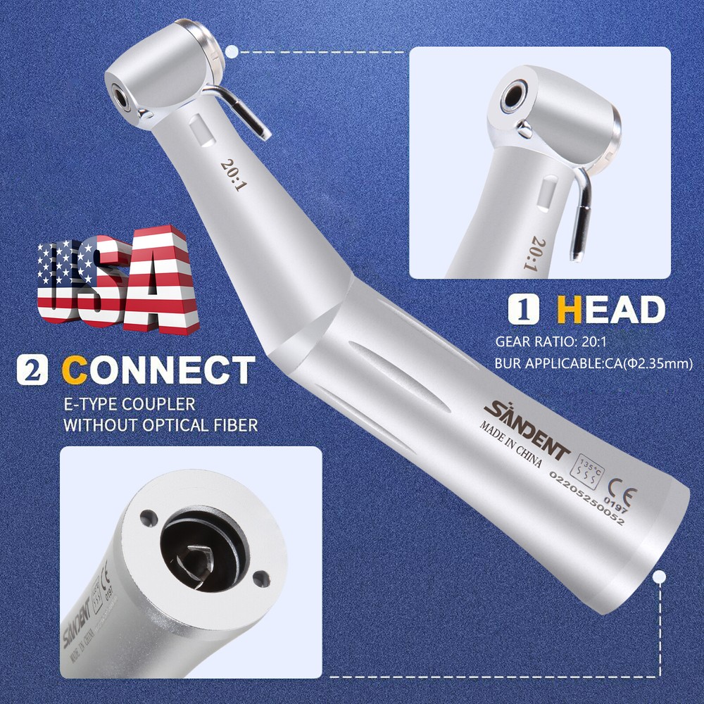 NSK Style SG20 Dental Implant 20:1 Contra Angle Push Button Surgical Handpiece