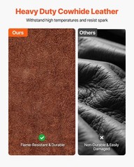 VEVOR Leather Welding Sleeves Heavy Duty Cowhide Flame Resistant Work Sleeves