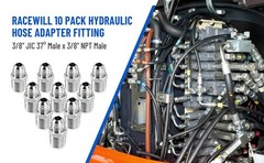 10 Pack Hydraulic Hose Adapter Fittings: 3/8″ JIC 37° Male X 3/8″ NPT Male New