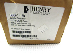 NOS Henry Angle Strainer 866-1-1/8″ 350-PSI R12-R22-R134a-R404a
