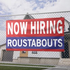 Now Hiring Roustabouts 13 oz Heavy Duty Vinyl Banner General Laborer Help Wanted