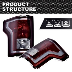 Smoky Rear Tail Light Assembly Left & Right for Ford F150 2015-2017 w/o Bulbs