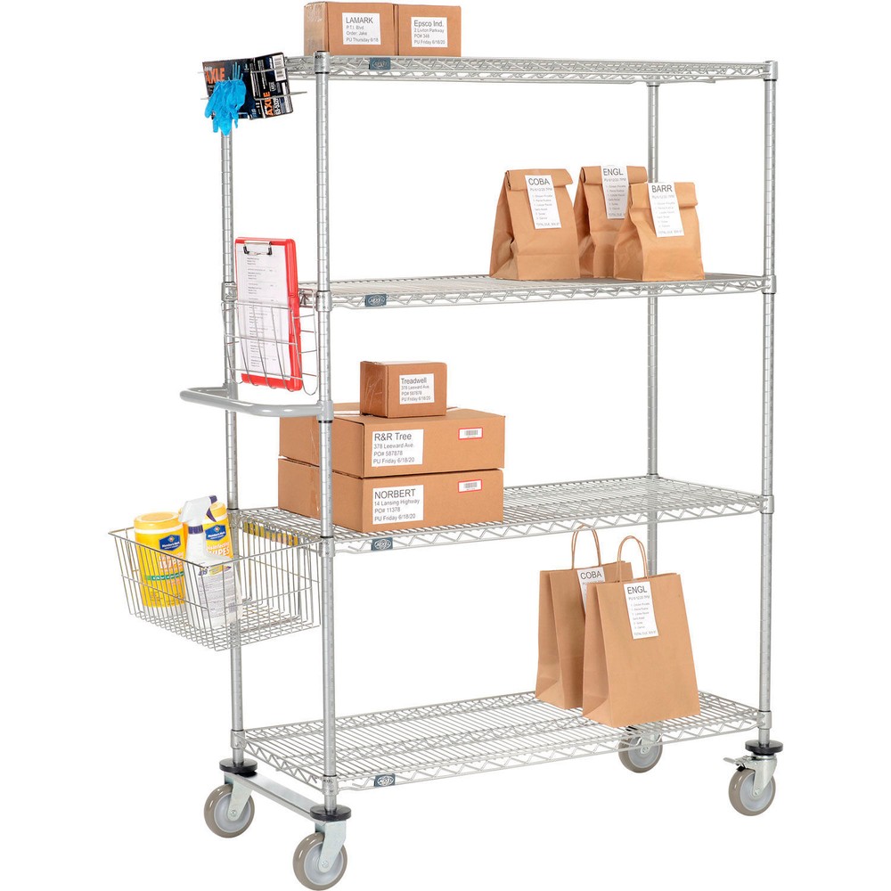 Nexelate Curbside Wire Truck w/4 Shelves Polyurethane Casters 48″L x 18″W x