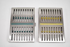 16 Brand New German Stainless Dental/Medical Sterilization Cassette Green/Yellow