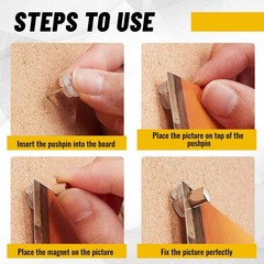 Magnetic Pushpin Magnetacks Magnet Thumbtack Poster and Photo Hangers for Walls