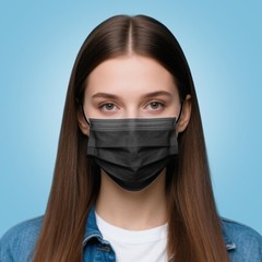 100 Pcs Disposable Face Masks, 3 Ply Face Masks Black Disposable Mask, (Dispo…