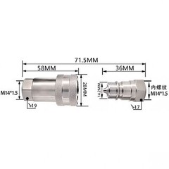 2 Set M14x1.5mm Hydraulic Quick Connect Coupler Female Thread Pipe Fitting HOT
