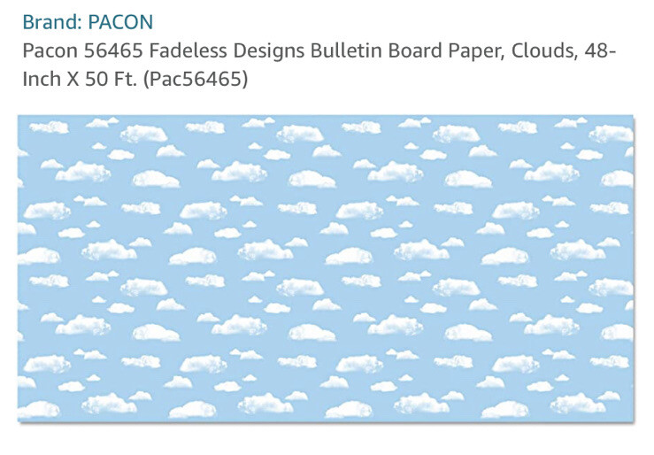 Fadeless Designs Bulletin Board Paper Clouds 48″ x 50 ft Roll 56465