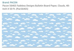 Fadeless Designs Bulletin Board Paper Clouds 48″ x 50 ft Roll 56465