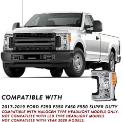 Headlights Assembly for 2017-2019 Ford F250 F350 F450 F550