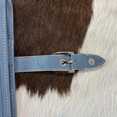 Franklin covey Vintage Full Grain Italian Leather Dusty Blue 6 Ring Planner