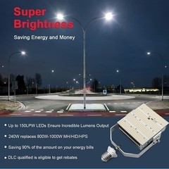 240 Watt LED Shoebox Replacement Light Fixture Commercial Parking Lot Pole Lamp