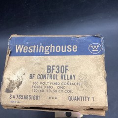 WESTINGHOUSE BF30F 765A179G01 RELAY 300V 120V Coil NOS