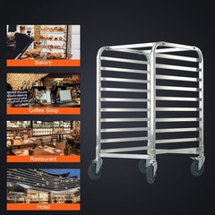 Uimoso 10-Sheet Aluminum Baking Rack with Wheels for Commercial Kitchens