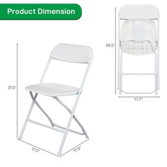 (4-10 PCS) Plastic Folding Stackable Chairs Seat Office Outdoor Wedding Party