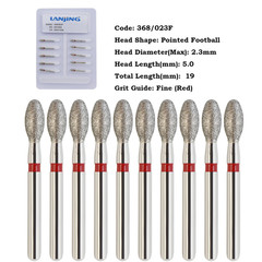 Dental Diamond Bur Football Egg Shape FG 368/023C 379/023 Coarse Fine High Speed